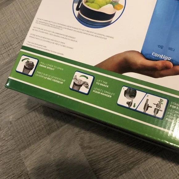 New Boy’s Contigo Kids Snack On The Go Water bottle - Picture 3 of 4